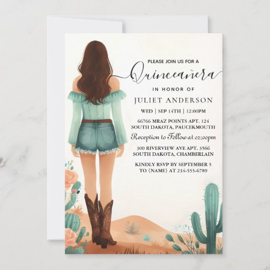 Dag Natuur Schuur Hout Boho Boerderij Western Quin Kaart (Voorkant)