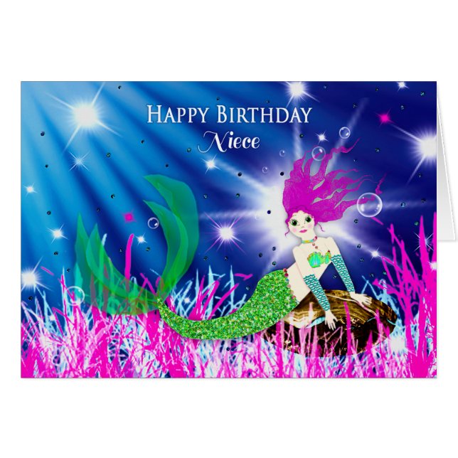 Dag, Niece, Zeemeermin in het diepe zee (Voorkant Horizontaal)