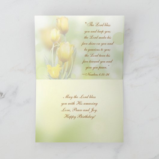 Dag, nummers 6:24-26, Lord Bless You, Tulips Kaart (Binnen)