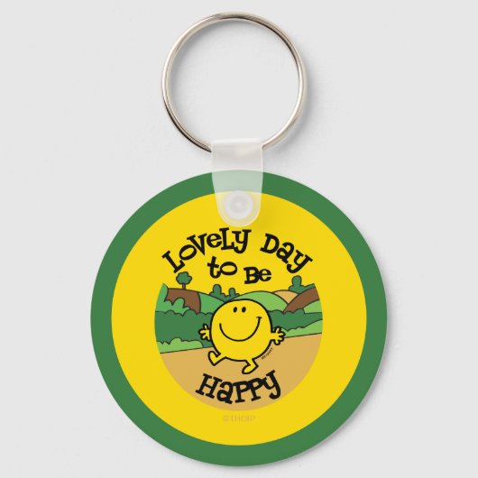 Dag om Mr Happy te zijn Sleutelhanger (Achterkant)