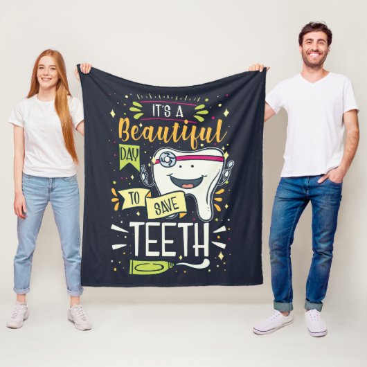 Dag om Tanden te redden Tand Hygienist Fleece Deken (In situ)