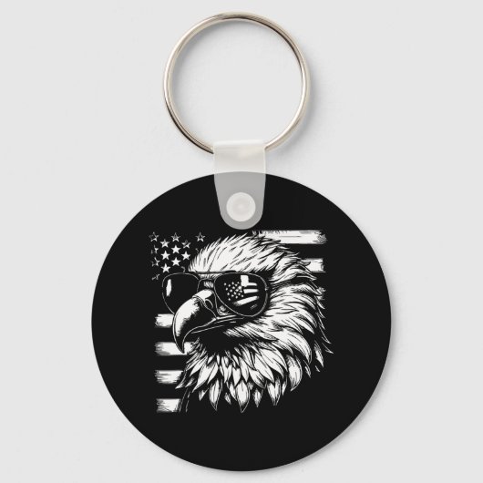 Dag ontwerp voor 4 juli Patriottische Mannen Boys Sleutelhanger (Voorkant)