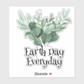 Dag op aarde elke dag, bespaar de planeet sticker (Vel)