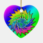 Dag op Aarde ~ Zonnebarst Keramisch Ornament (Achterkant)