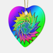 Dag op Aarde ~ Zonnebarst Keramisch Ornament (Links)