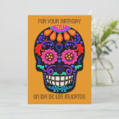 Dag op Dia de los Muertos Felt Kijk Skull (Staand voorkant)