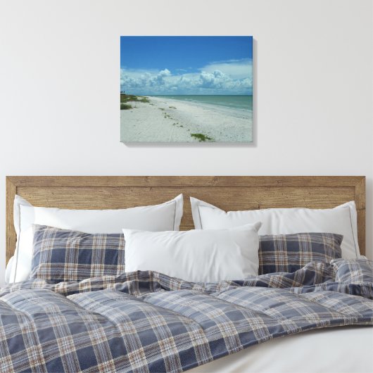 Dag op een tropisch strand canvas afdruk (Insitu (Slaapkamer))