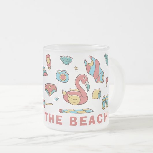 Dag op het strand - 2025 matglas koffiemok (Voorkant rechts)