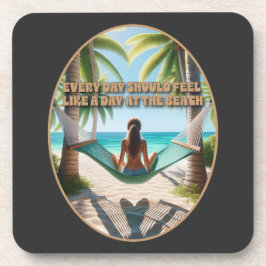 Dag op het strand bier onderzetter