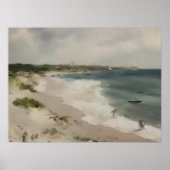 Dag op het strand -  kunst - waterverf poster (Voorkant)