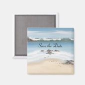 dag op het strand Save the Date Magneet (Voorkant / Achterkant)