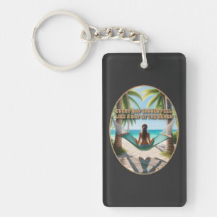 Dag op het strand sleutelhanger