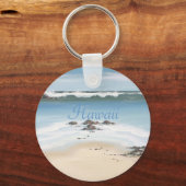 dag op het strand van Hawaii Sleutelhanger (Voorkant)
