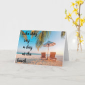 *DAG OP HET STRAND* VERJAARDAG WENSEN KAART (Gele Bloem)