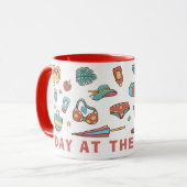 Dag op het strand Zomer 2025 - Geniet van elke zon Mok (Voorkant links)