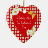 Dag op Valentijnsdag Daisy Heart Ornament (Rechts)