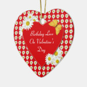Dag op Valentijnsdag Daisy Heart Ornament (Links)