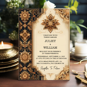 Dag Paleis Hindi Henna Mehndi Indiase stijl bruilo Kaart