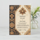 Dag Paleis Hindi Henna Mehndi Indiase stijl bruilo Kaart (Staand voorkant)