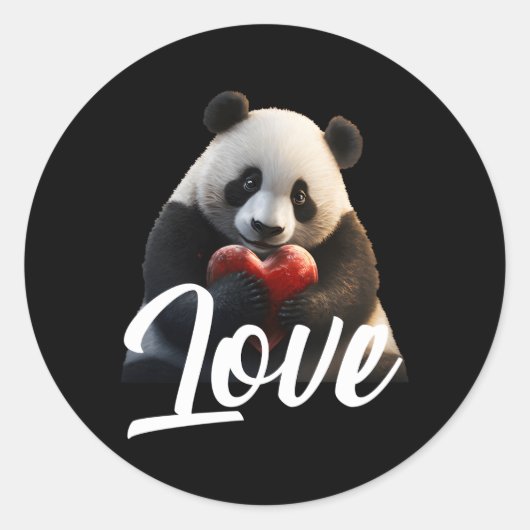 Dag Panda Panda Love He Ronde Sticker (Voorkant)