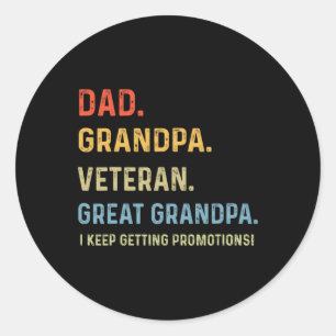 Dag Papa Opa Veteraan Opa van Grandki Ronde Sticker