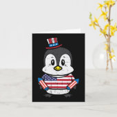 Dag Pinguïn 4th Juli Amerika Peuter Jongens Kinder Kaart (Gele Bloem)