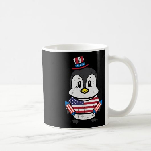 Dag Pinguïn 4th Juli Amerika Peuter Jongens Kinder Koffiemok (Rechts)