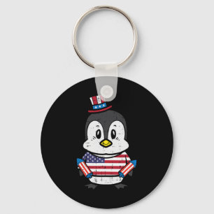 Dag Pinguïn 4th Juli Amerika Peuter Jongens Kinder Sleutelhanger