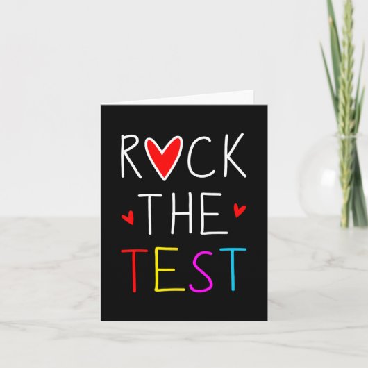 Dag Rock De Test Docent Testdag Funny Teache Kaart (Voorkant)