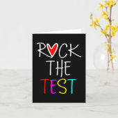 Dag Rock De Test Docent Testdag Funny Teache Kaart (Gele Bloem)