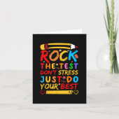 Dag Rock De Test Grappige Leraar Student Testing E Kaart (Voorkant)