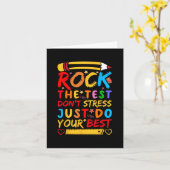 Dag Rock De Test Grappige Leraar Student Testing E Kaart (Gele Bloem)