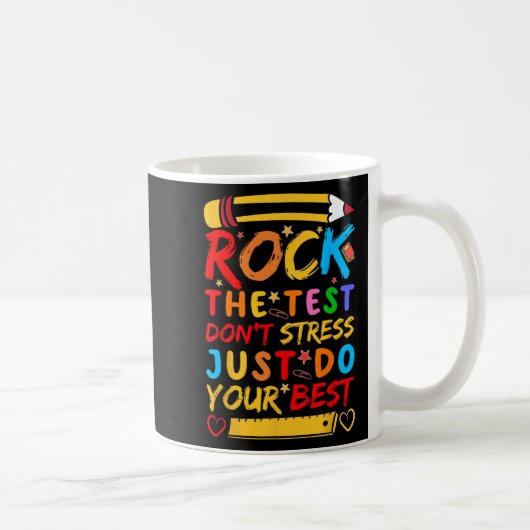Dag Rock De Test Grappige Leraar Student Testing E Koffiemok (Rechts)