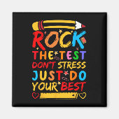 Dag Rock De Test Grappige Leraar Student Testing E Magneet (Voorkant)