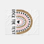 Dag Rock De Test Leraar Grappige Regenboog Testen Fleece Deken (Voorkant (Horizontaal))