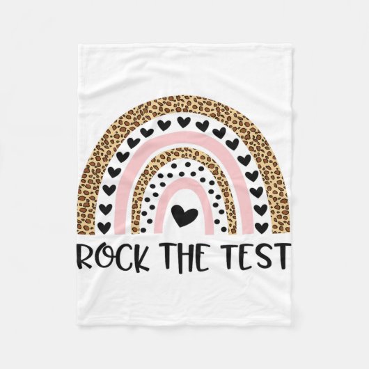 Dag Rock De Test Leraar Grappige Regenboog Testen Fleece Deken (Voorkant)