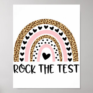 Dag Rock De Test Leraar Grappige Regenboog Testen  Poster