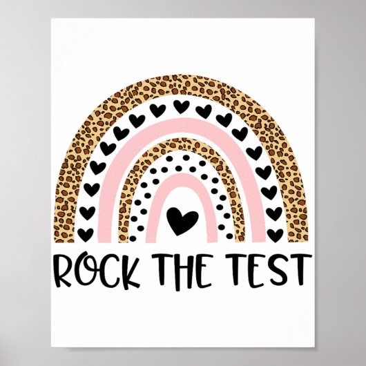 Dag Rock De Test Leraar Grappige Regenboog Testen Poster (Voorkant)