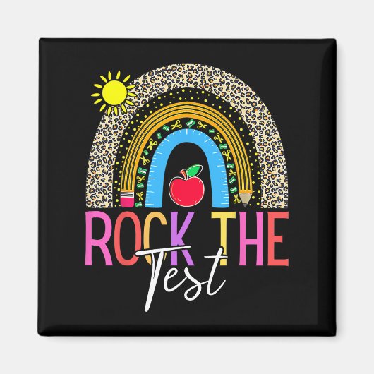 Dag Rock De Test Leraar Testdag Luipaard Regen Magneet (Voorkant)