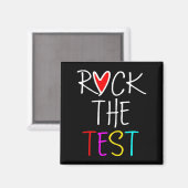 Dag Rock De Test Leraar Testen Dag Grappige Leraar Magneet (Voorkant / Achterkant)