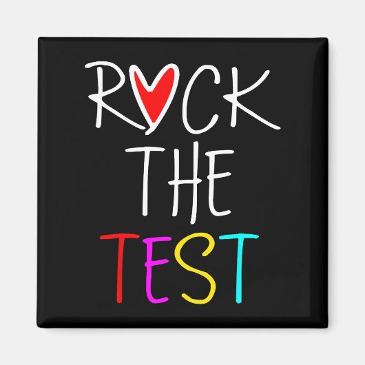 Dag Rock De Test Leraar Testen Dag Grappige Leraar Magneet (Voorkant)