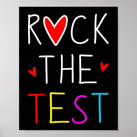 Dag Rock De Test Leraar Testen Dag Grappige Leraar Poster (Voorkant)