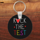Dag Rock De Test Leraar Testen Dag Grappige Leraar Sleutelhanger (Voorkant)