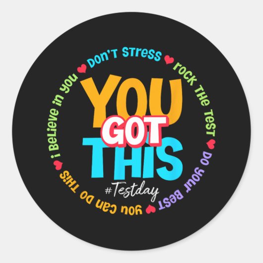 Dag Rock De Test Leraar Testing Dag Je Heb Dit Ronde Sticker (Voorkant)