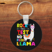 Dag Rock De Test Leren Geen Prob Llama Leraar Sleutelhanger (Voorkant)