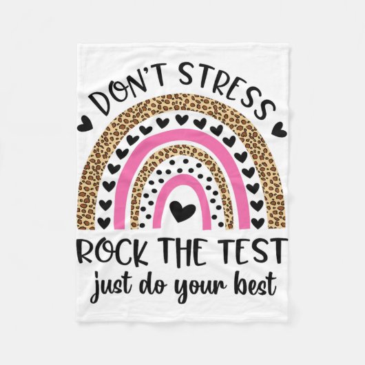 Dag Rock De Test Regenboog Leraar Grappige Testen Fleece Deken (Voorkant)