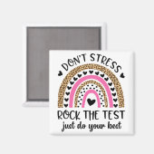 Dag Rock De Test Regenboog Leraar Grappige Testen Magneet (Voorkant / Achterkant)