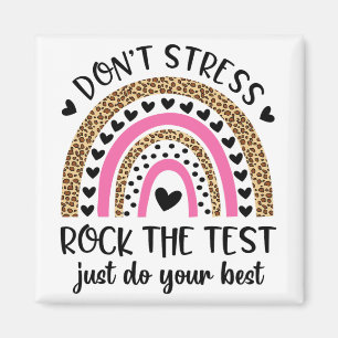 Dag Rock De Test Regenboog Leraar Grappige Testen  Magneet