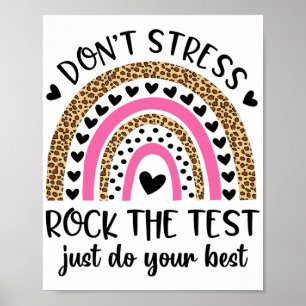 Dag Rock De Test Regenboog Leraar Grappige Testen Poster