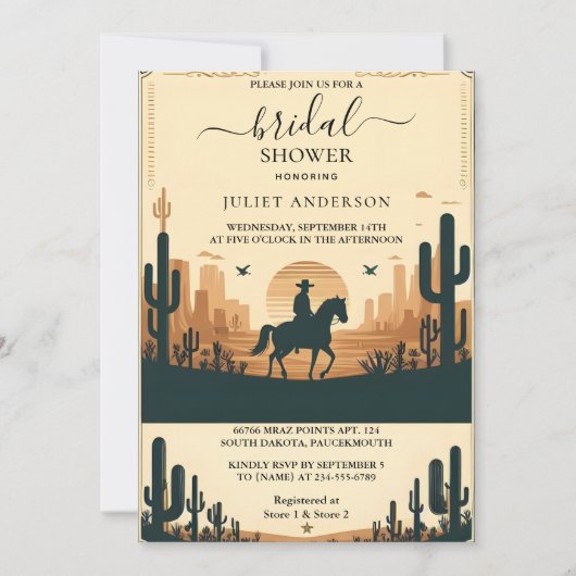 Dag Rodeo Retro Paard Rustiek Western Vrijgezellen Kaart (Voorkant)